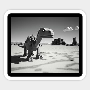 Pixelated T-Rex chrome Game no internet Sticker